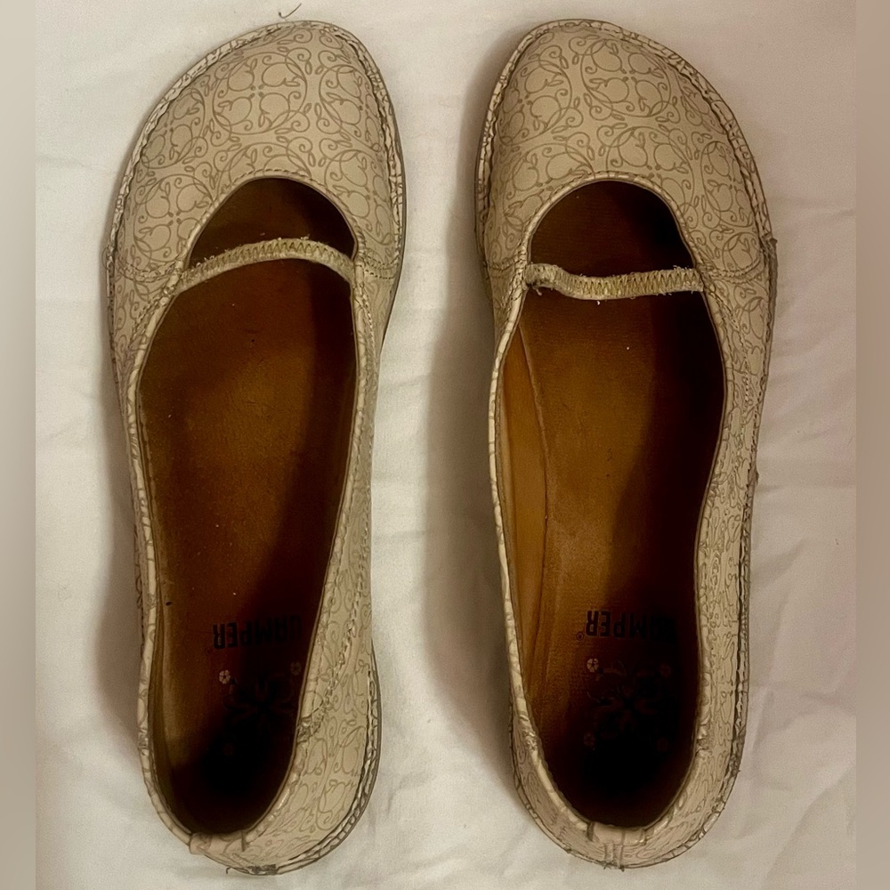 Camper leather Beige Patterned Ballet Flats